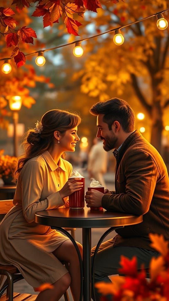 Romantic 1950s Autumn Date at Park Cafe