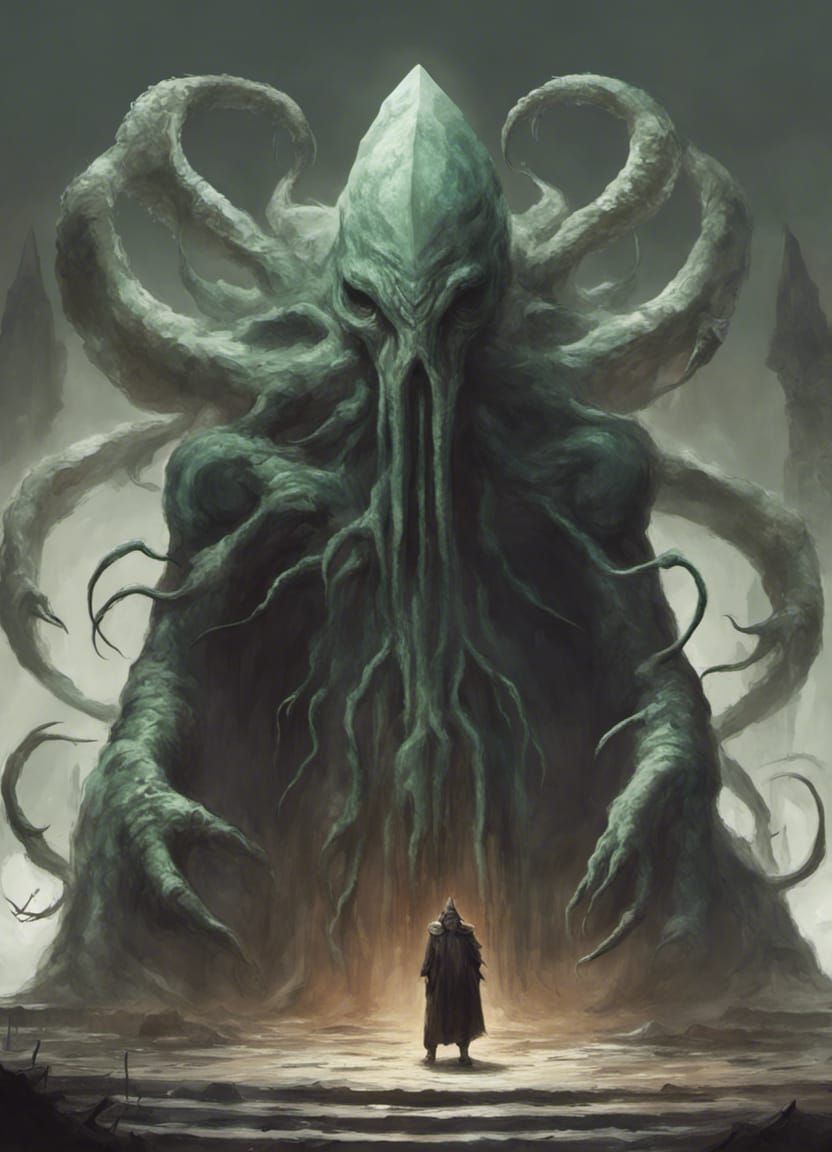 Cthulhu and Ritual Monolith in Sinister Style