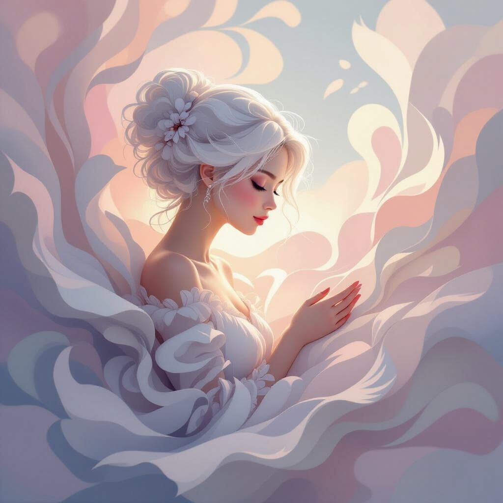 Dreamy Abstract Illustration with Pastel Colors