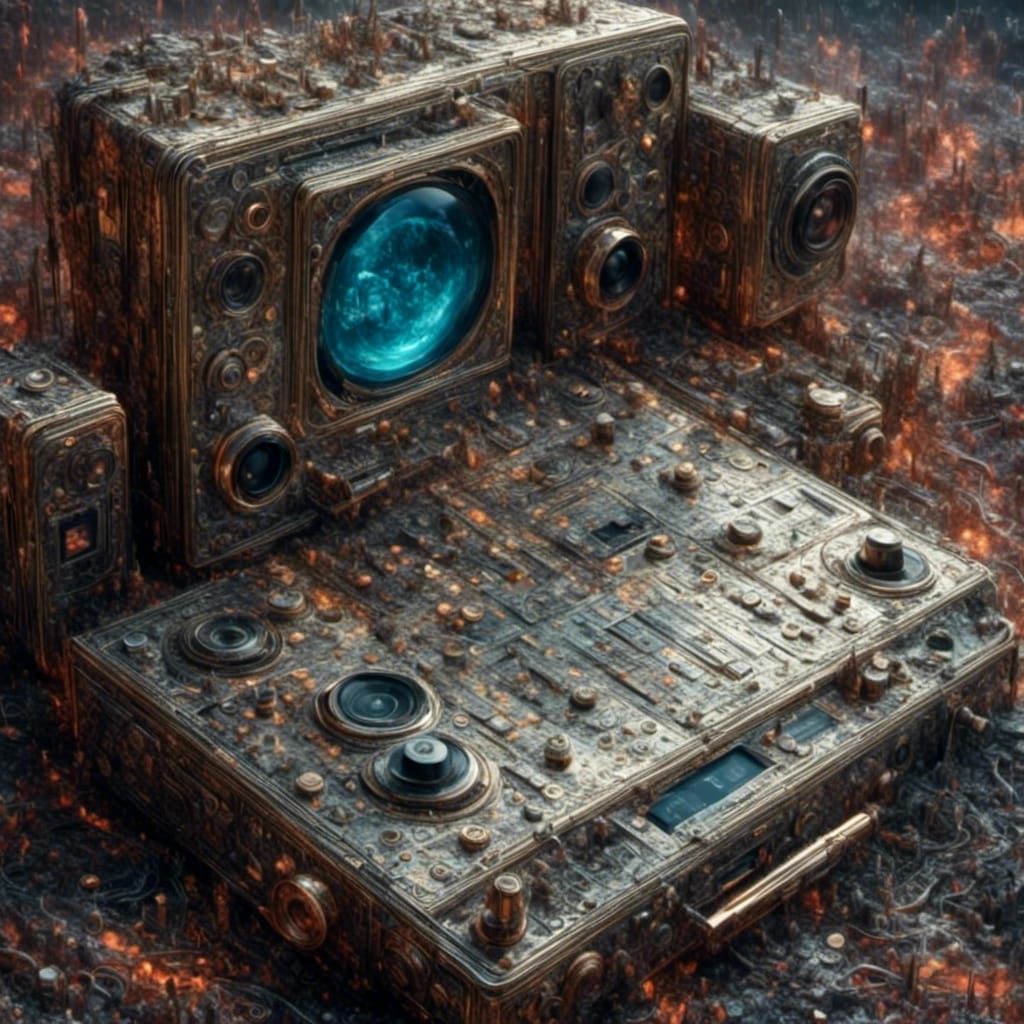 1970s Tape Player with Colored Smoke Effects