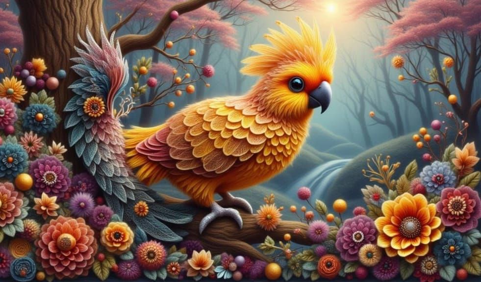 Lace Cockatoo in Enchanted Forest