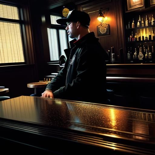 Moody Bar Scene with Piano in Hyperrealistic Style
