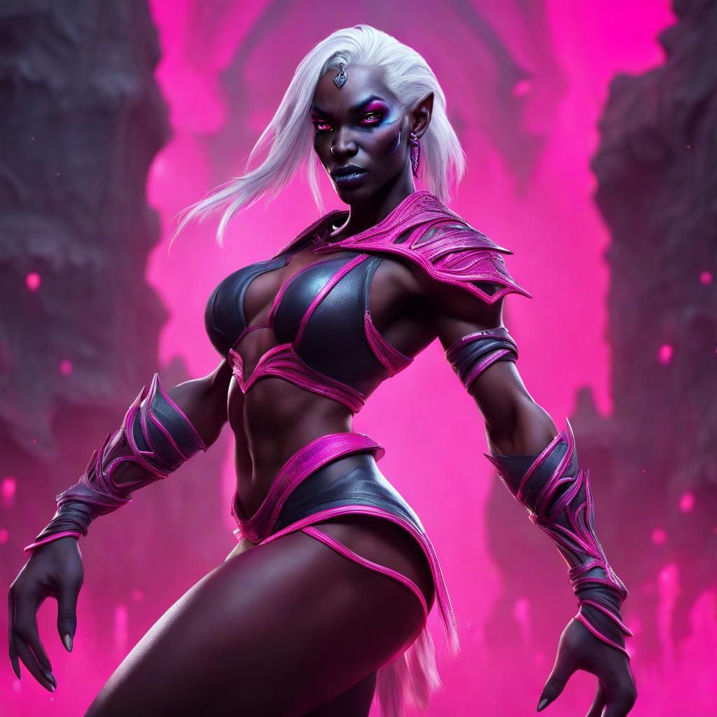 Drow Dancer Rogue: Detailed Fantasy Art