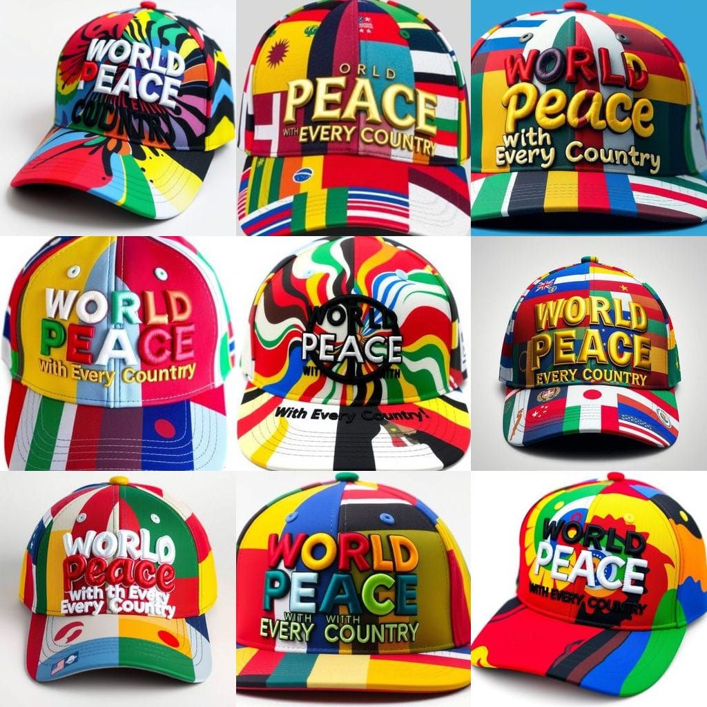 Vibrant Baseball Hat Embroidered with Global Flag Colors and...