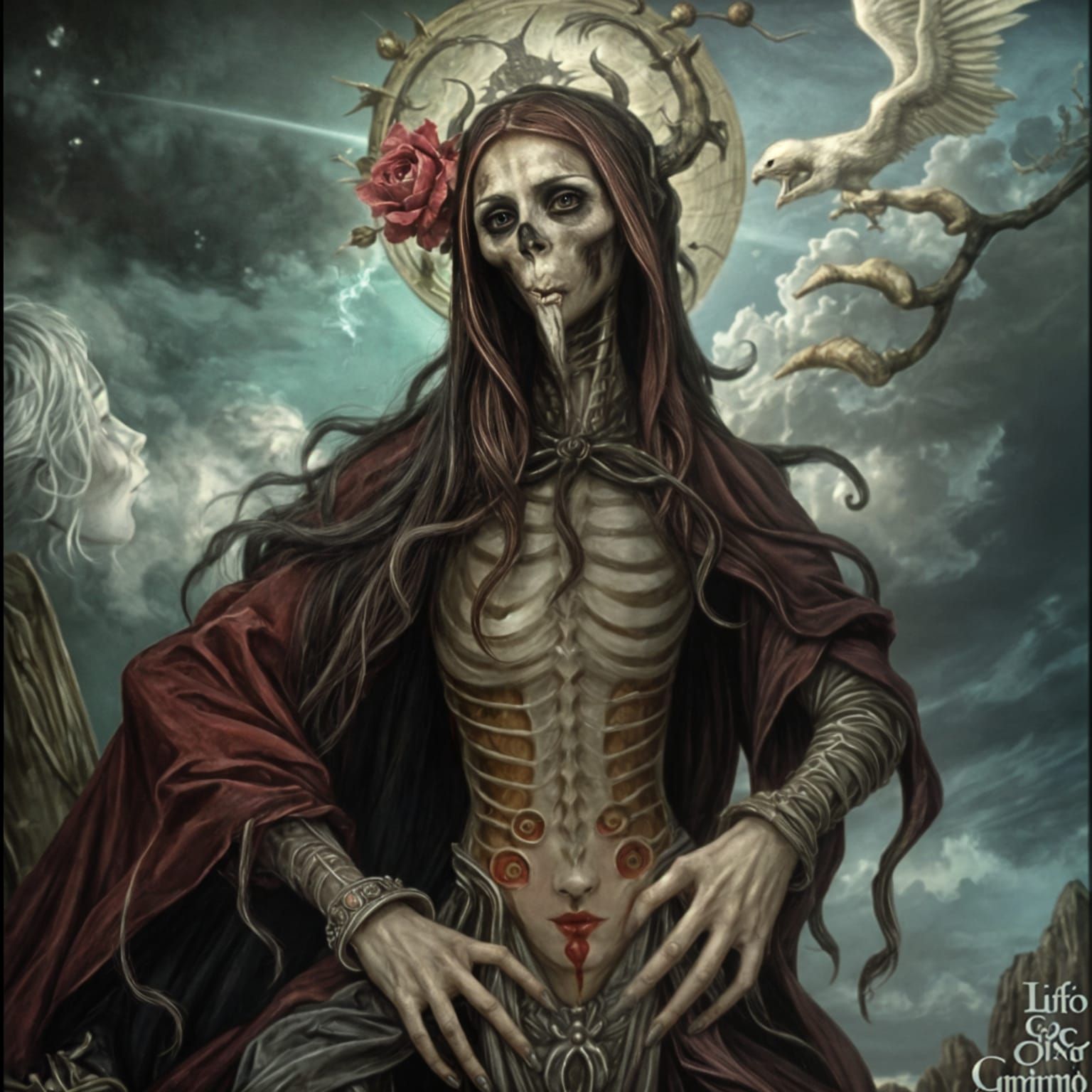 Surreal Staff of Nightmares in a Dark Fantasy Aesthetic