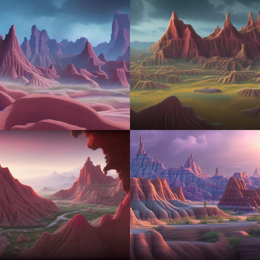 Eldritch Badlands: Detailed Matte Painting in Deep Color