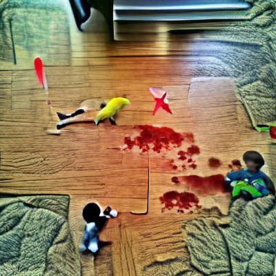 Dramatic AI-Generated Murder Scene