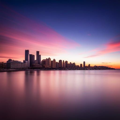 Vibrant Cityscape with Long Exposure Photography