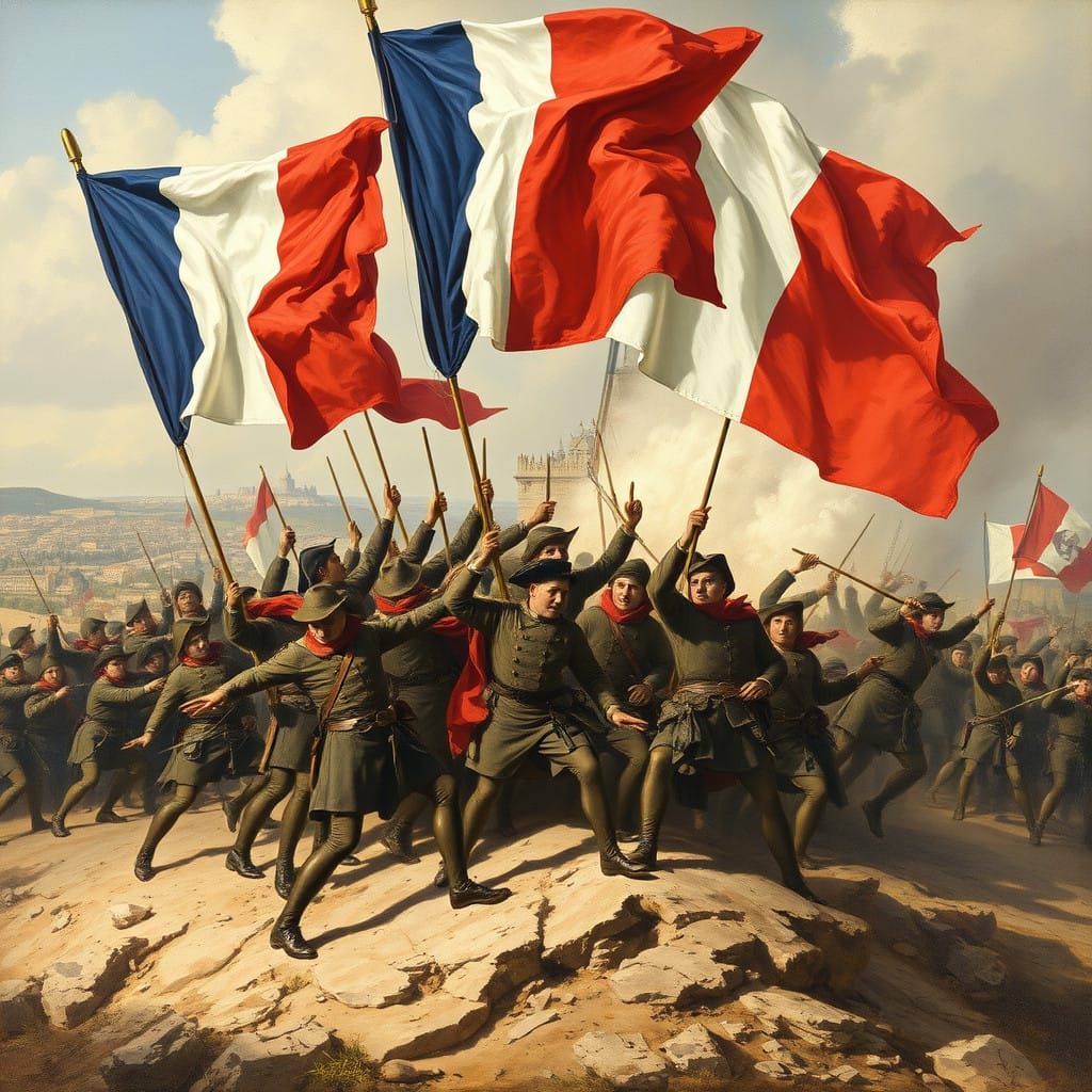 French Revolutionaries Storm the Toulon in 18th Century Styl...