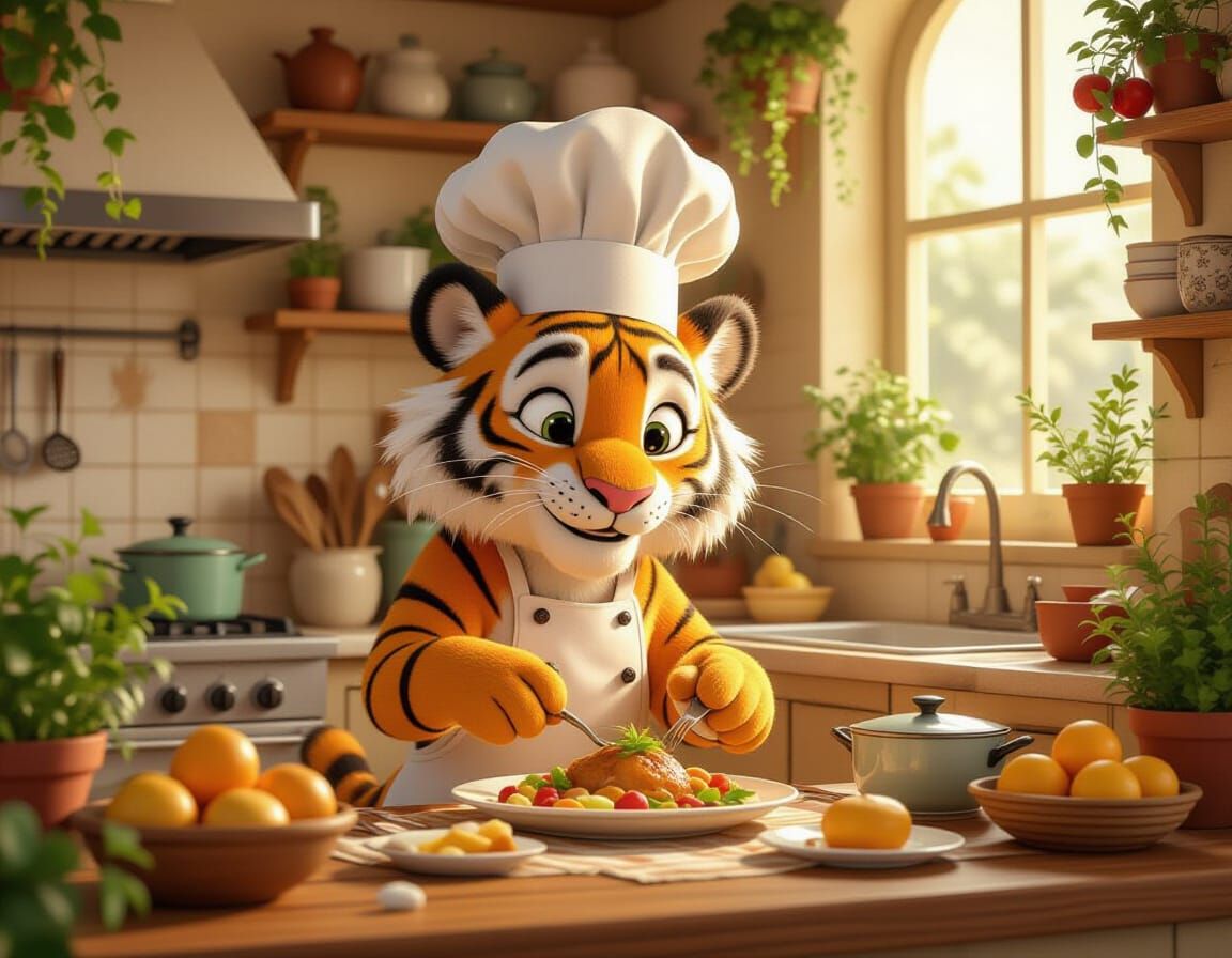Chef Tiger Prepares Enchanted Feast