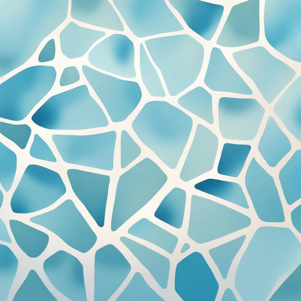 White Voronoi Pattern in Gouache Watercolor Style
