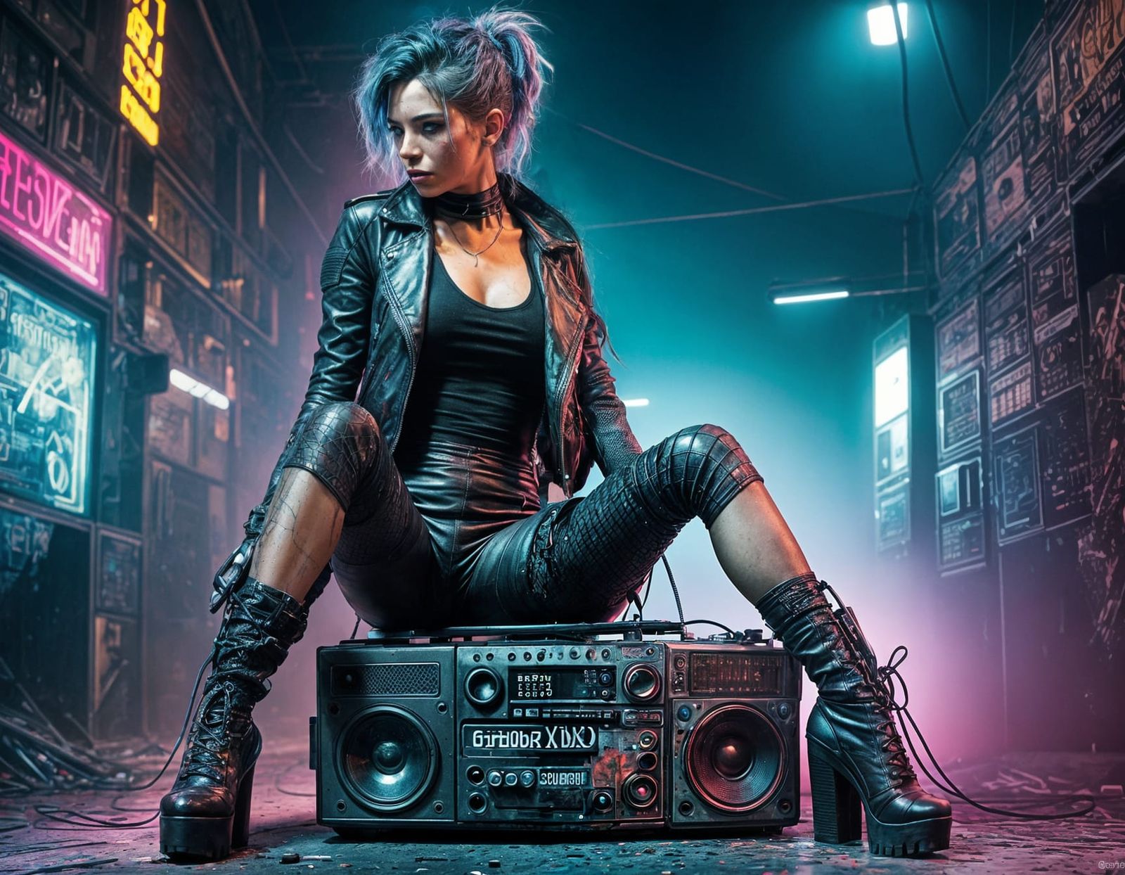 Leatherpunk XL-CU ⚙️ BoomBoxy Series 🎵 Grittypunk Art