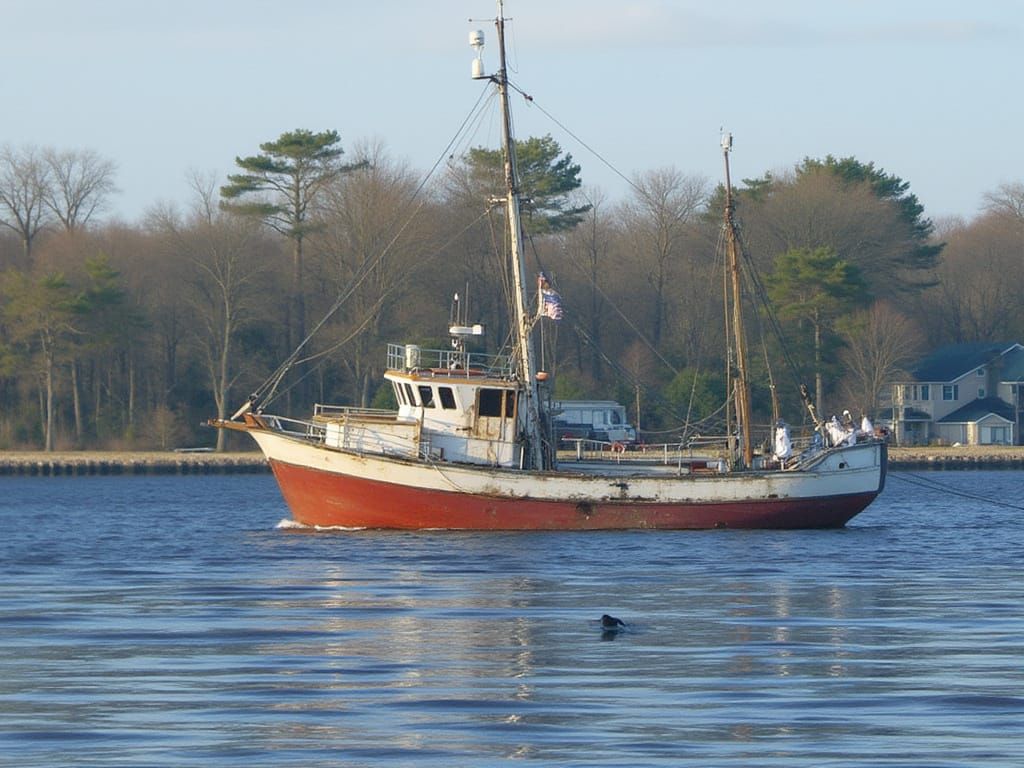 Classic Fishing Vessel Sails Southern Maryland Chesapeake Ba...