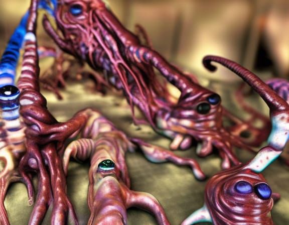 Horrific Mutant Centipede in Cronenberg Style