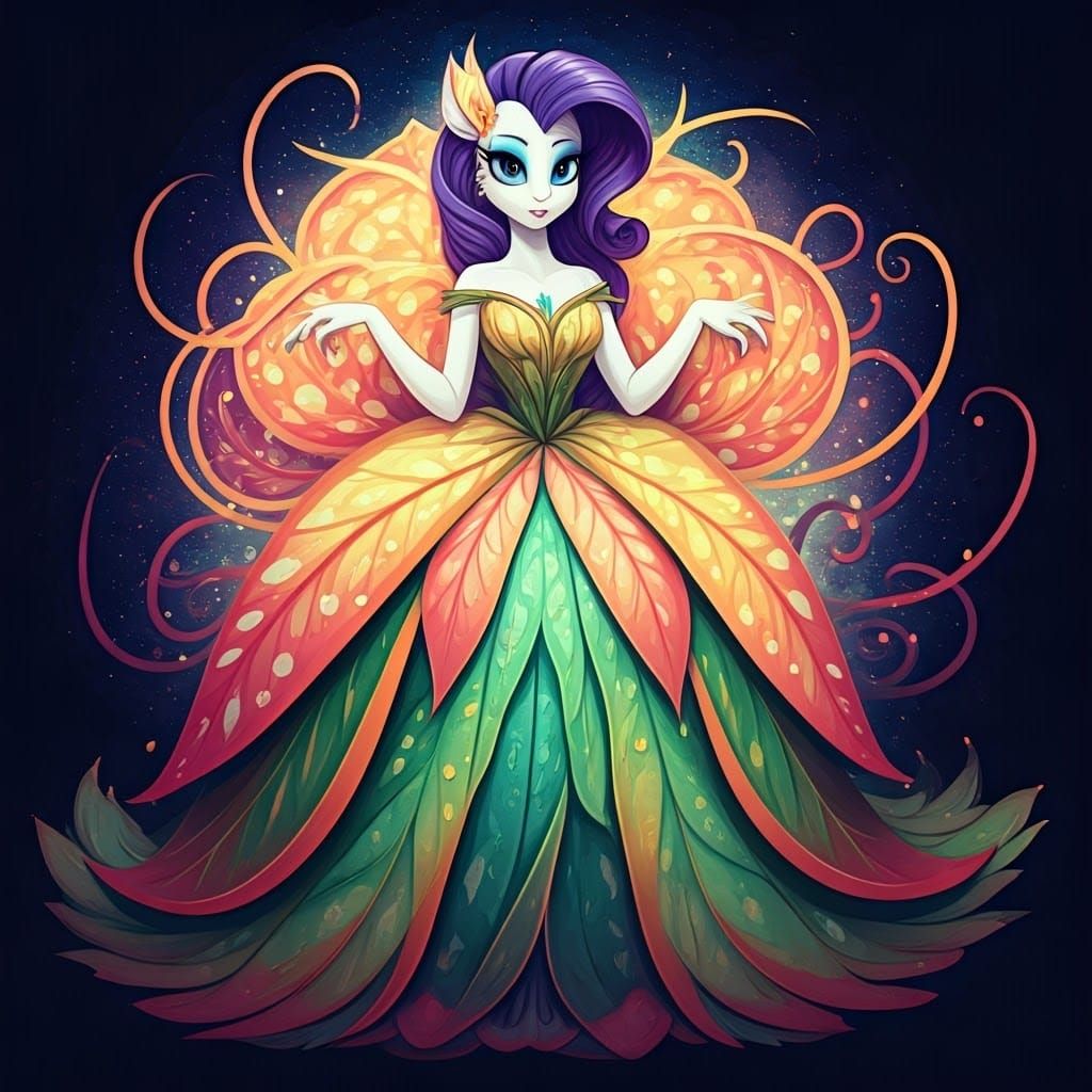 My Little Pony Rarity in Cosmic Floral Dress