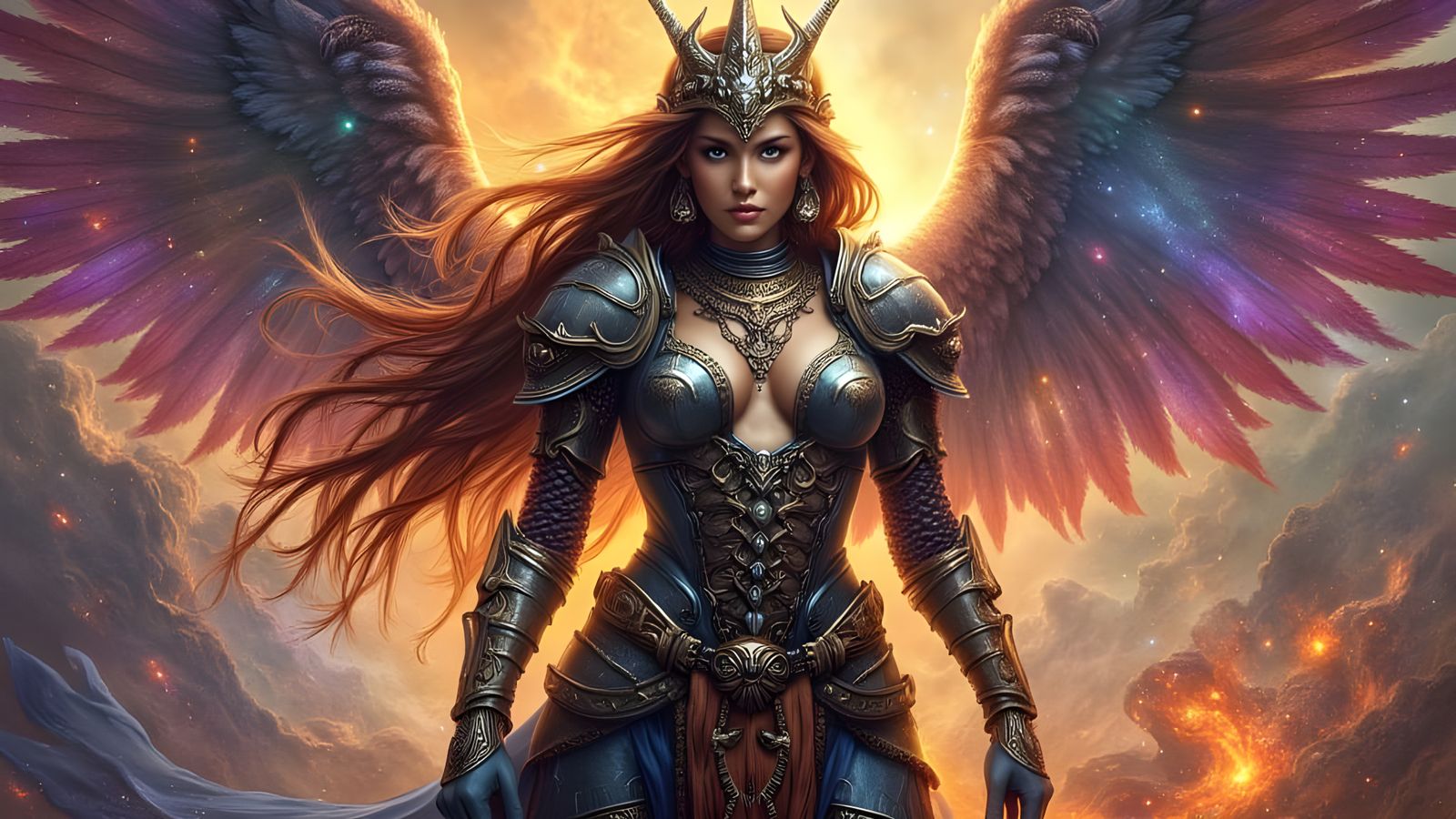 Mystic Female Fantasy Figure in Dynamic Composition