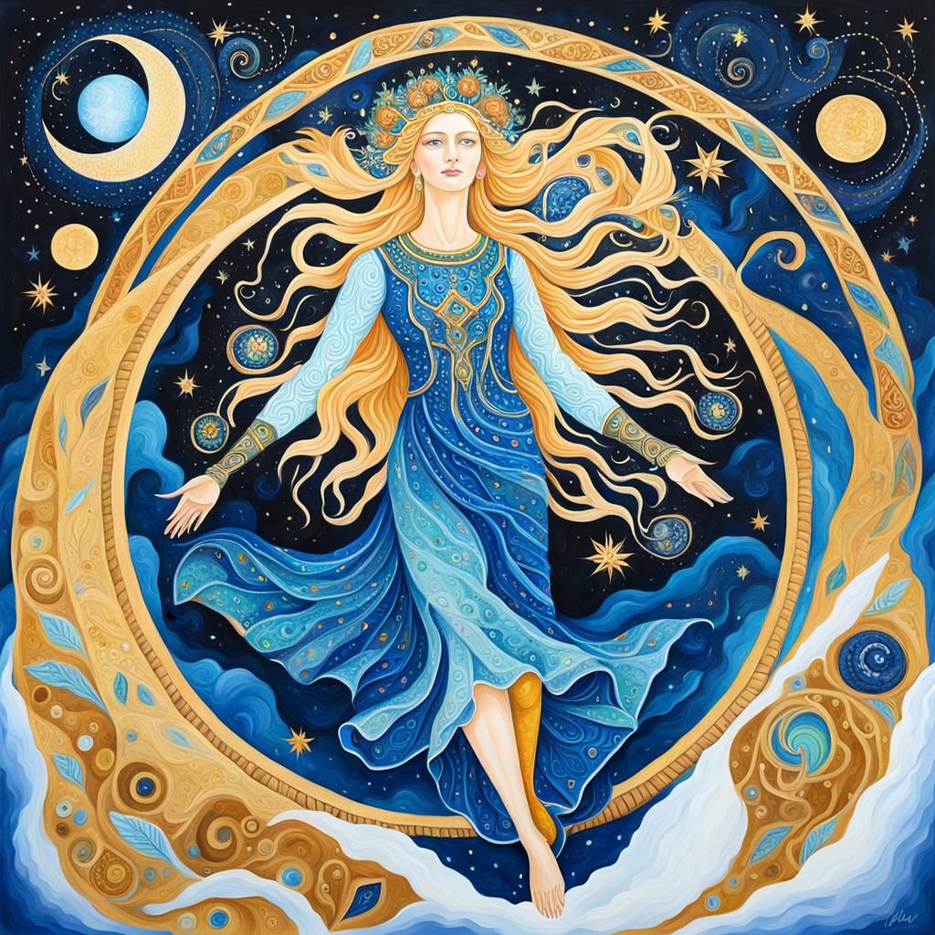 Virgo Ascending: Mystic Gouache Painting