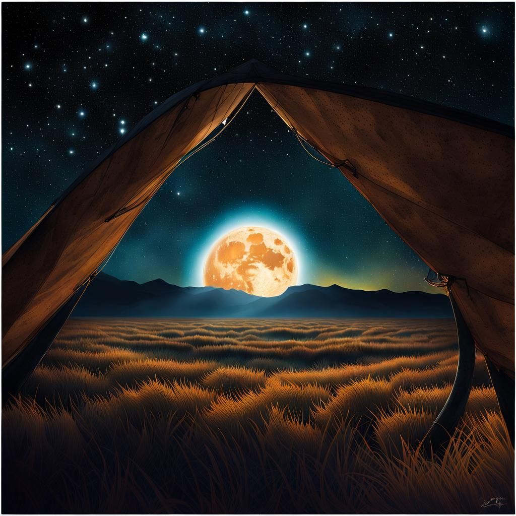 Burning Stars Shine Brightly in the Night Sky