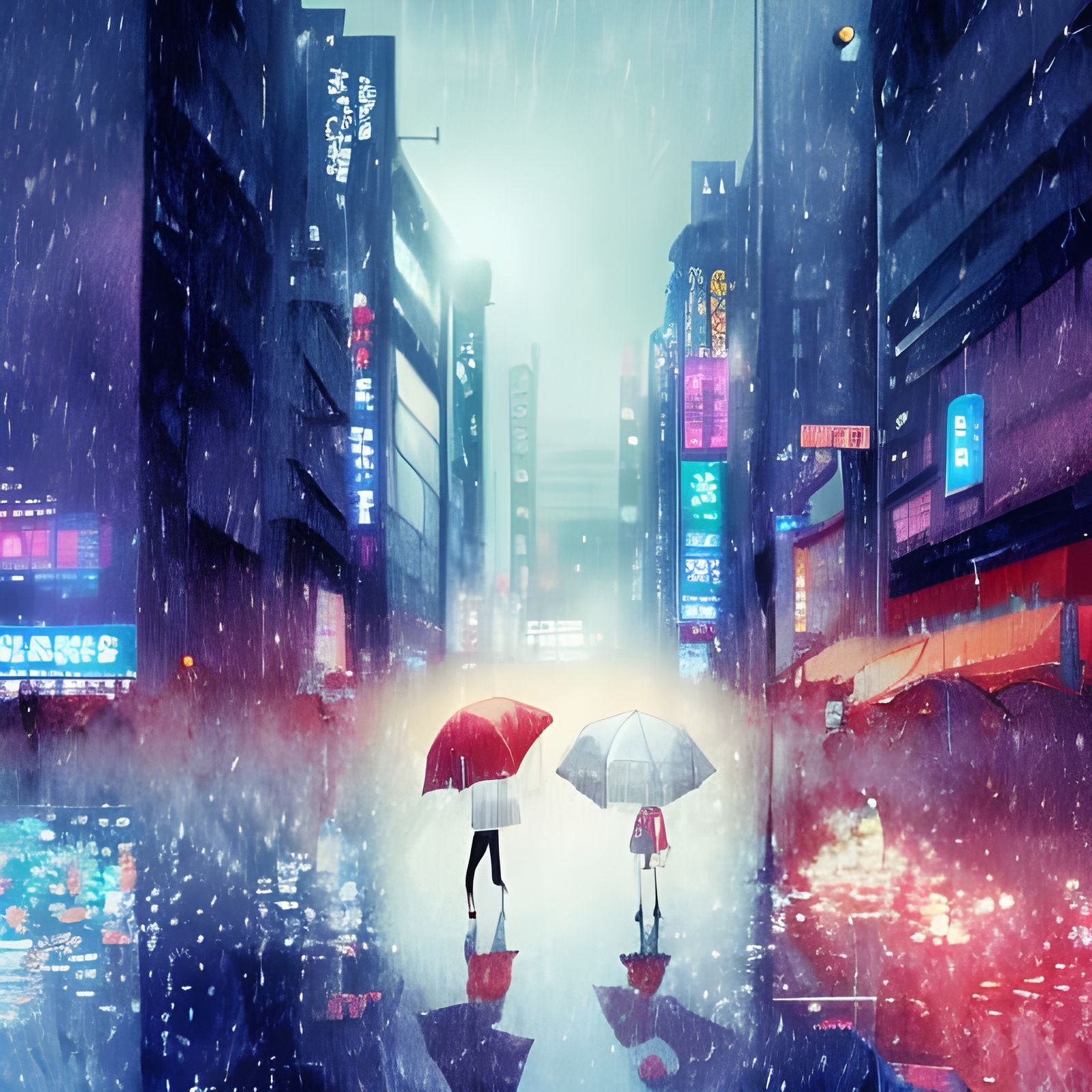 Rainy Night in Shibuya: Anime Key Visual