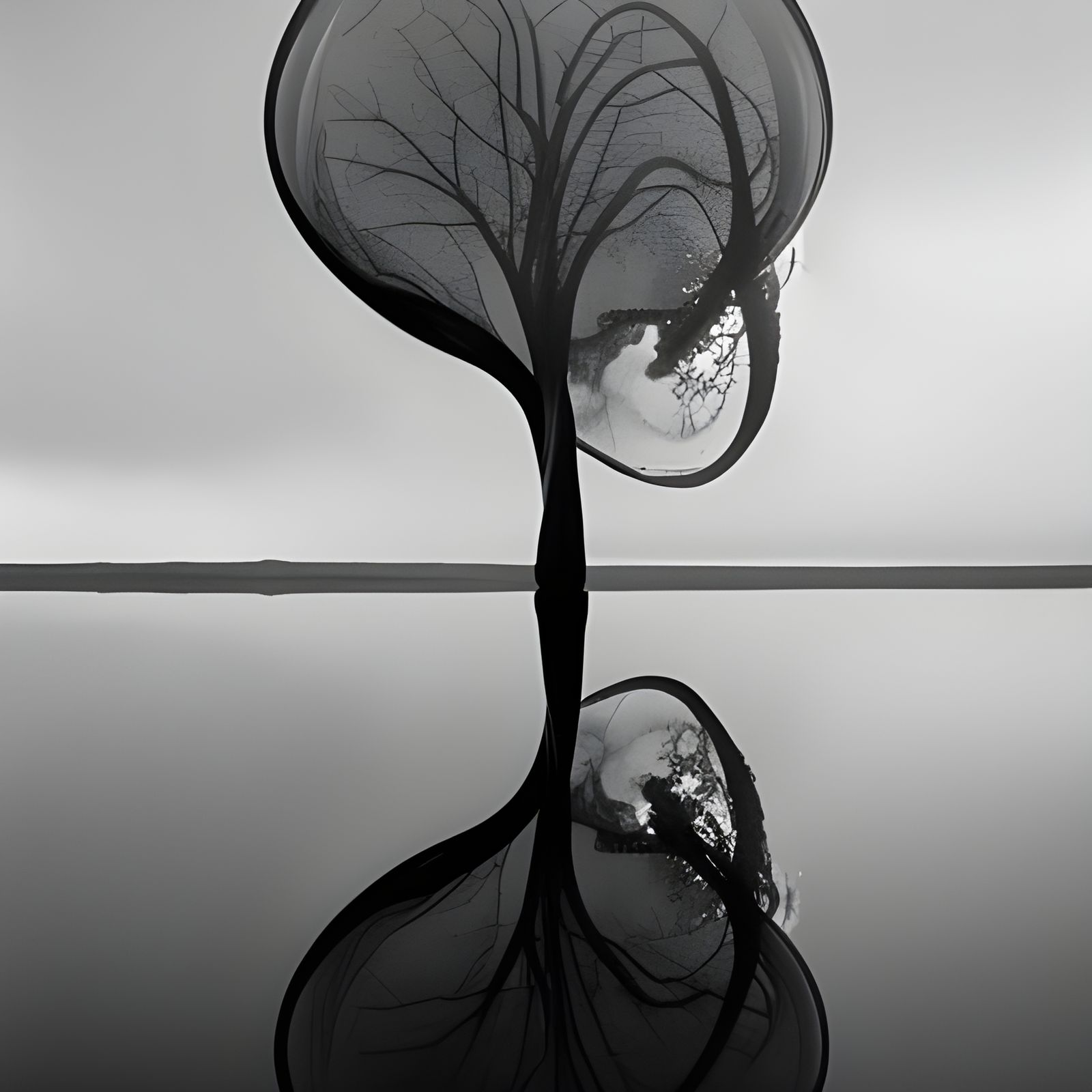 Hyperrealistic Cyborg Squid in Mirrored Reflections