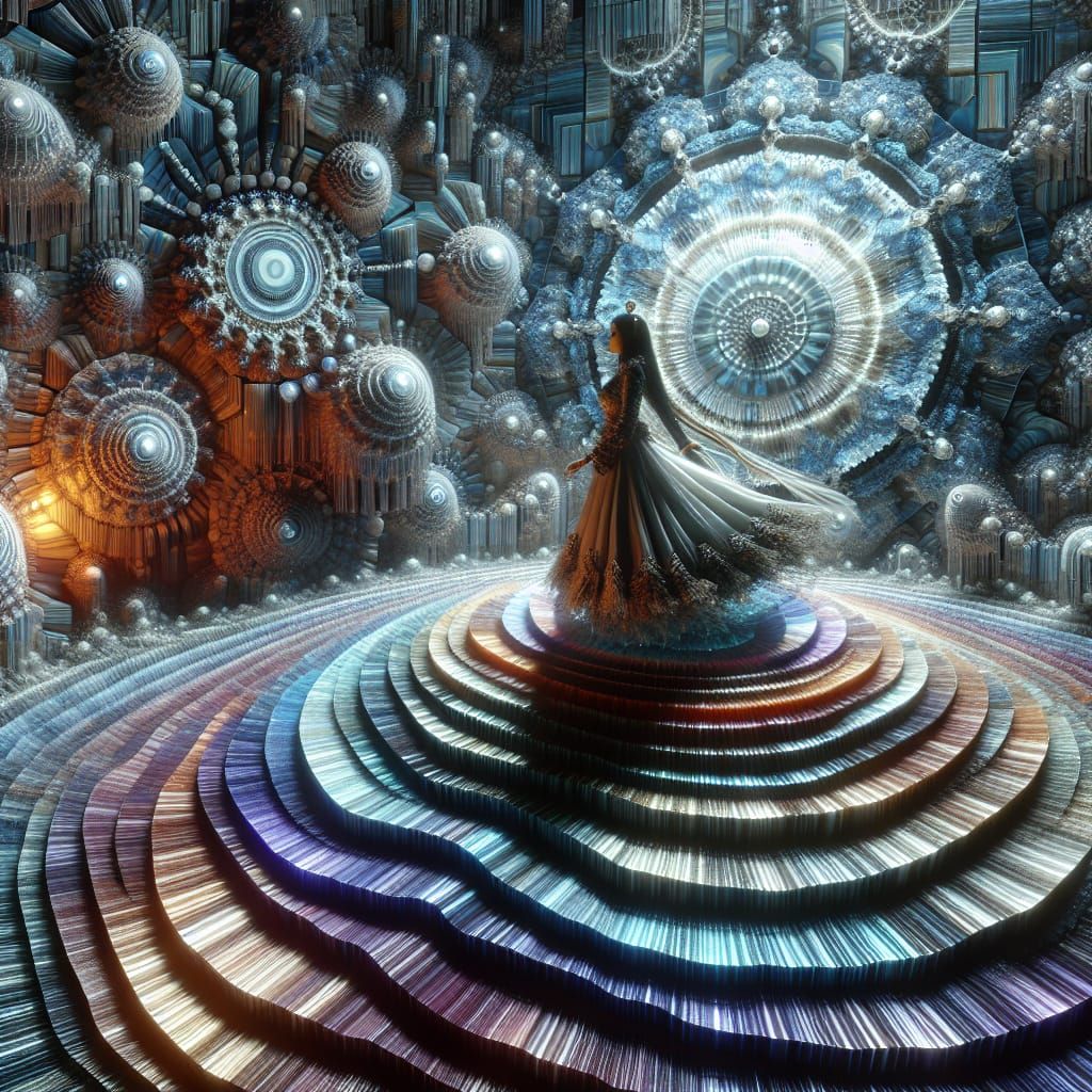 Futuristic South Asian Woman in Opalescent Seraglio