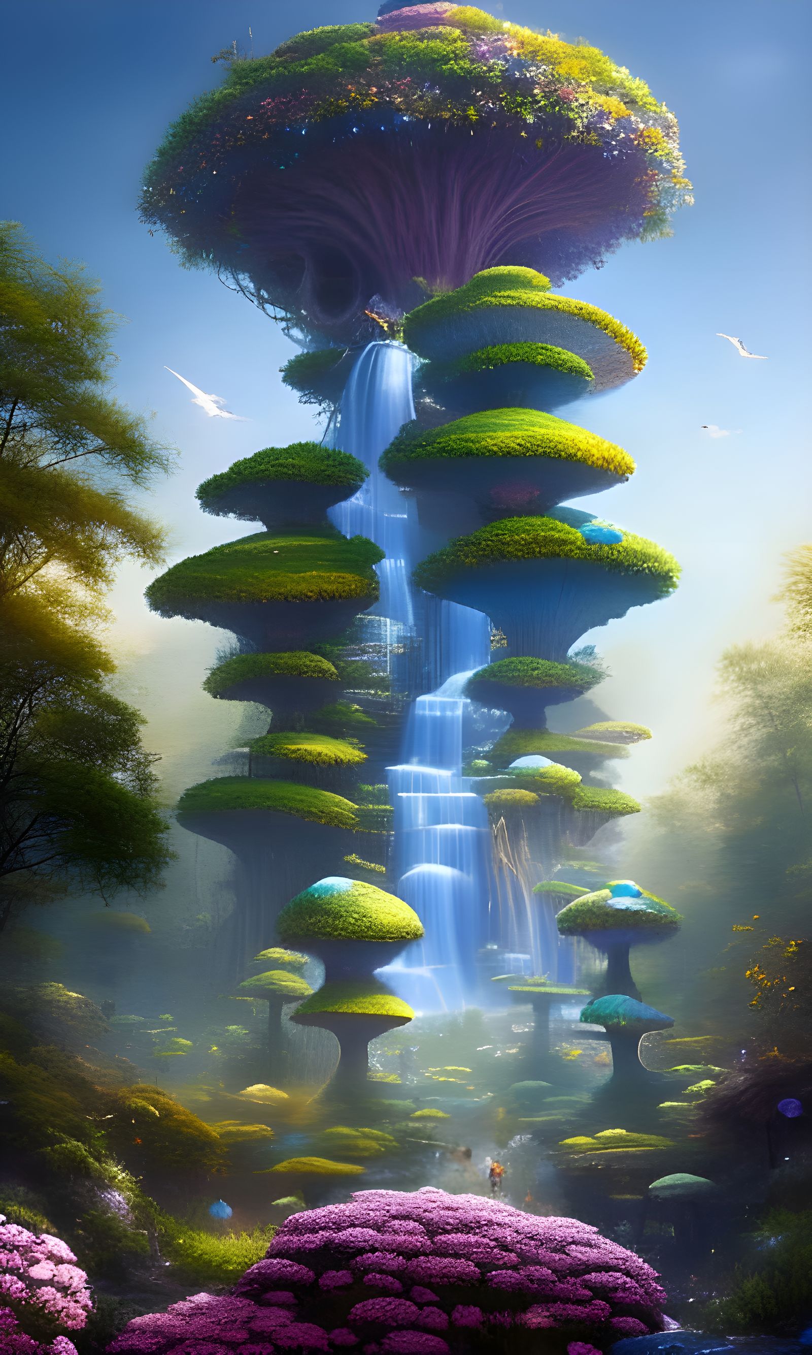 Blue Toadstool Highlands Waterfall Wonderland