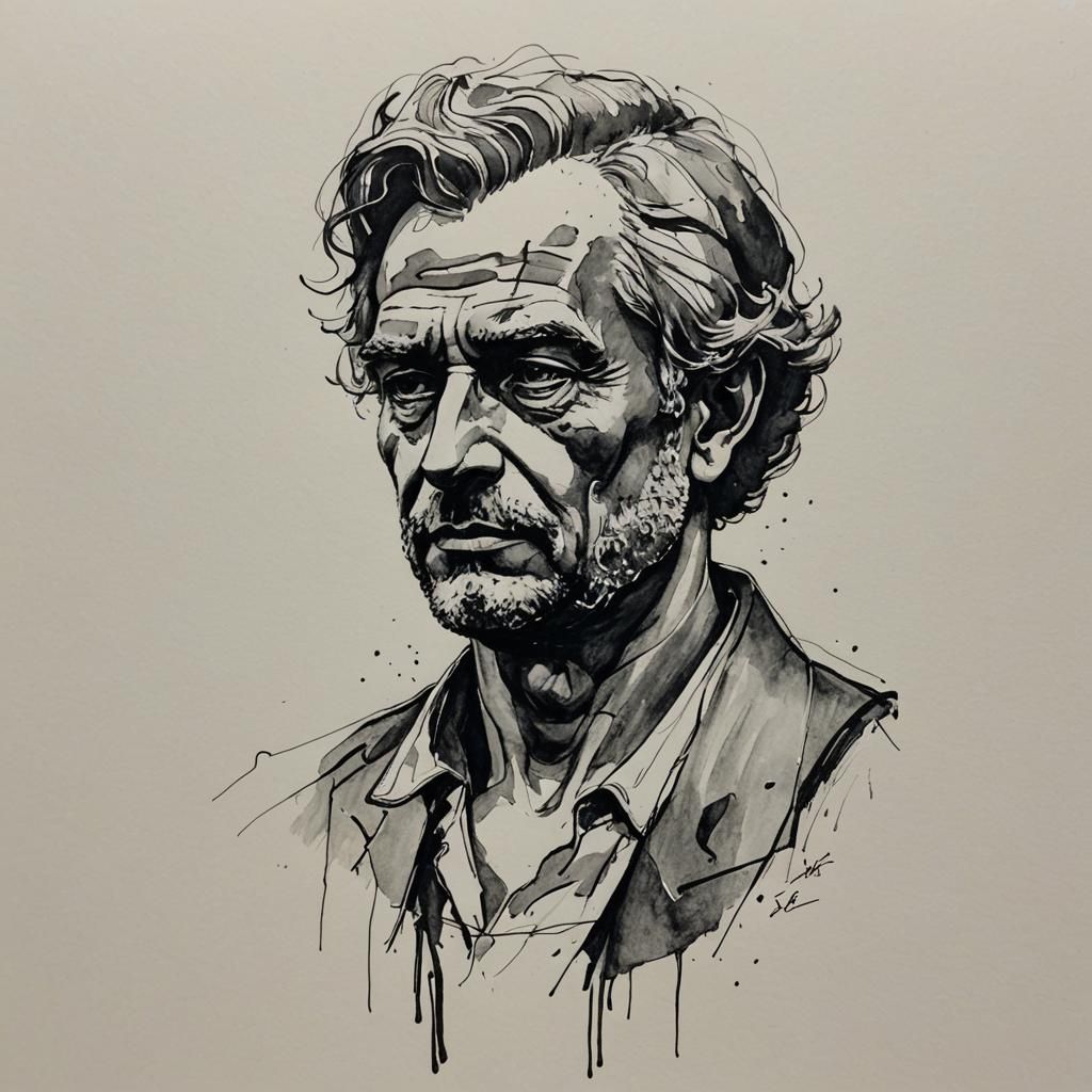 Minimalist Ink Drawing of a Bust Silhouette