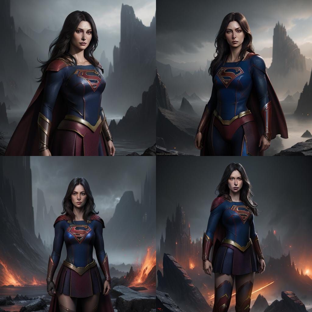 Dark-Haired Supergirl Fantasy Concept Art