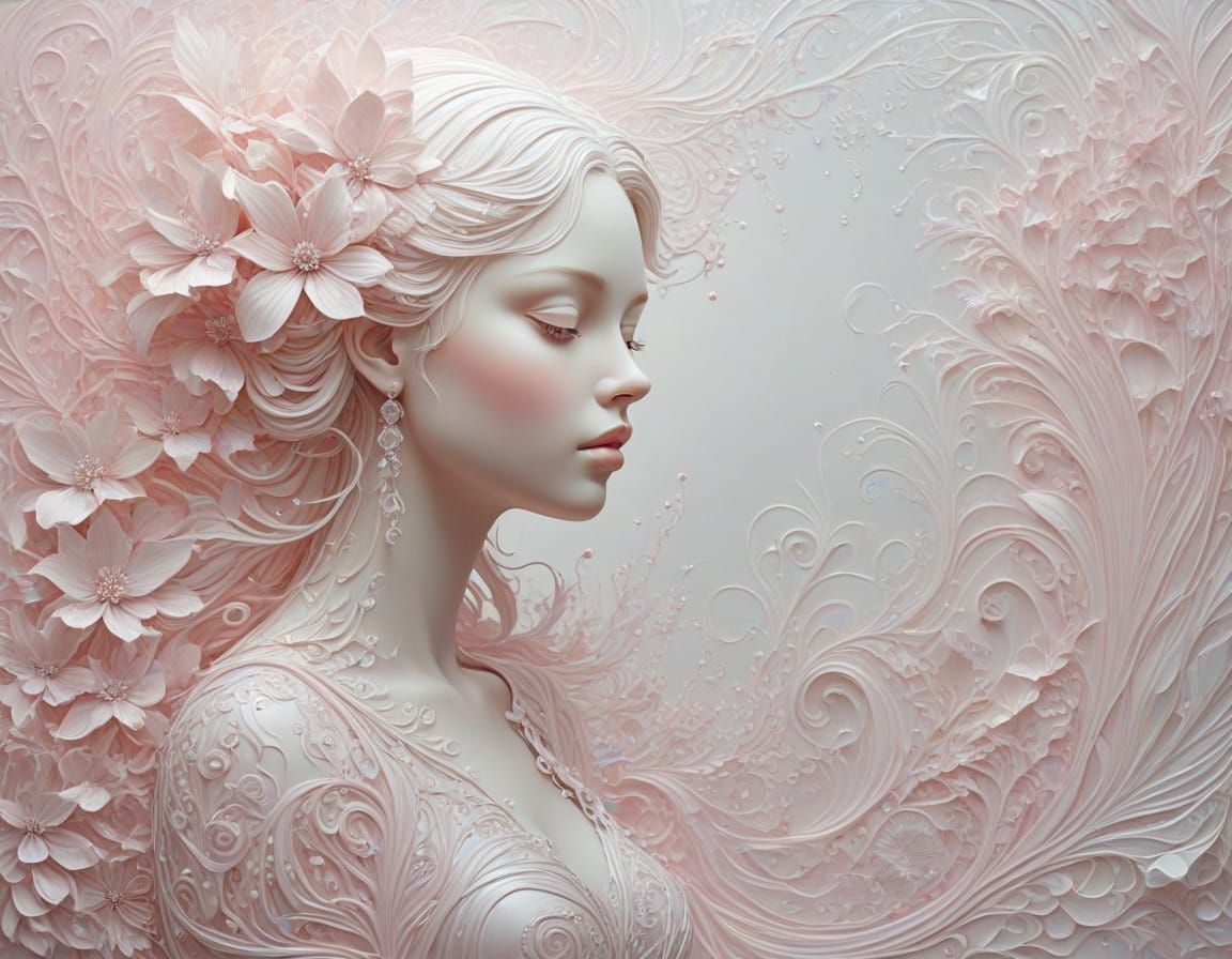 Ethereal Klimt-Style Crystal Goddess