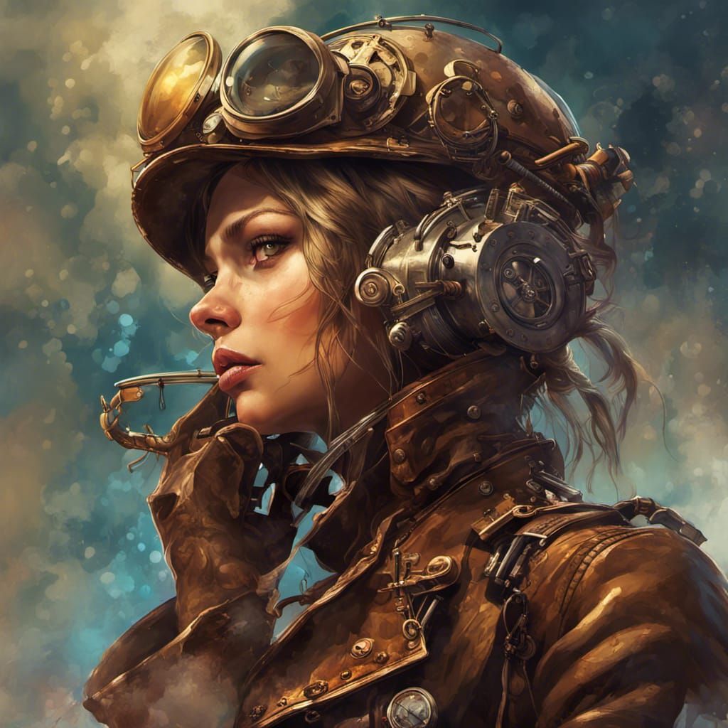 Steampunk Portrait in Hyperrealistic Style