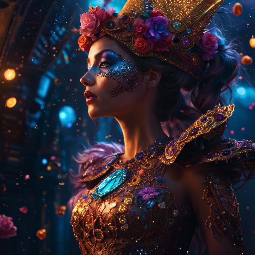 Glitter Party Halloween Costume: Digital Matte Painting