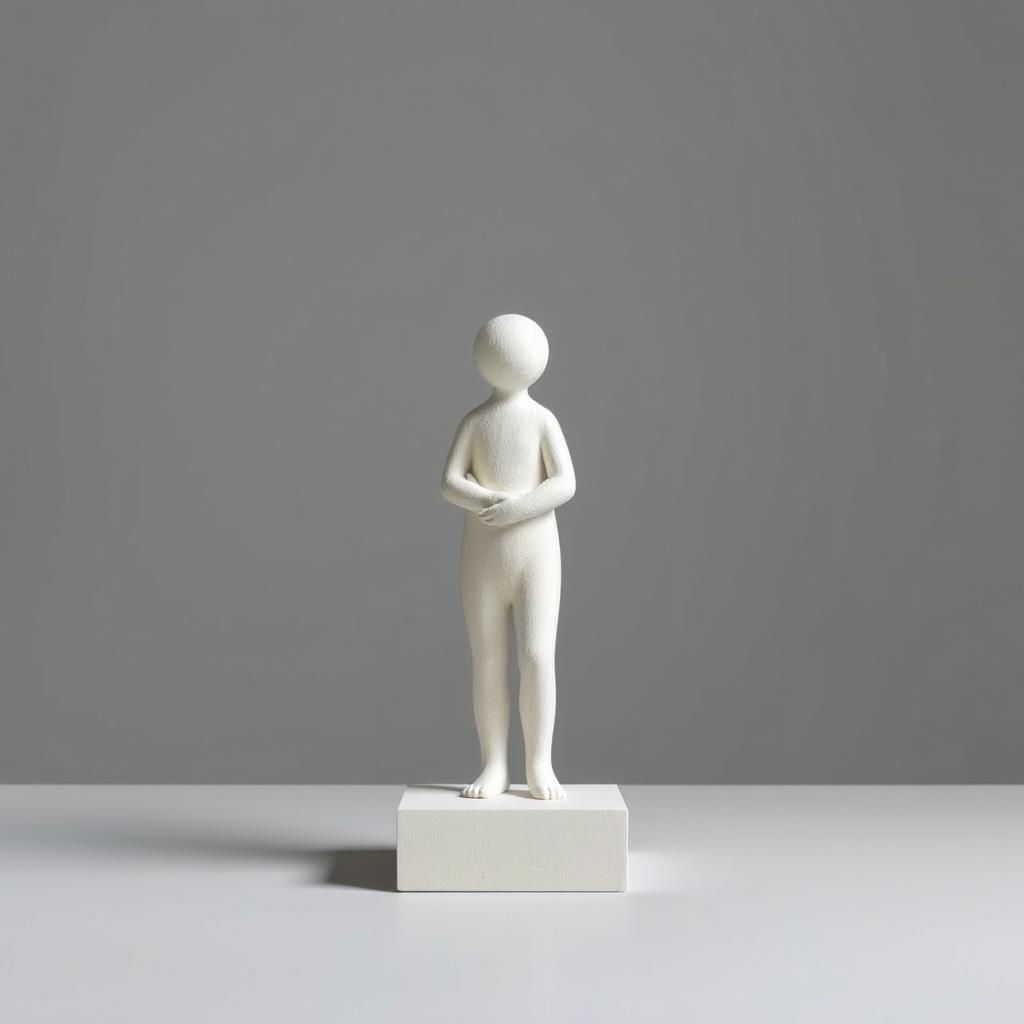 Minimalist Sculpture of a Wrong Symbol in Surrealist Style