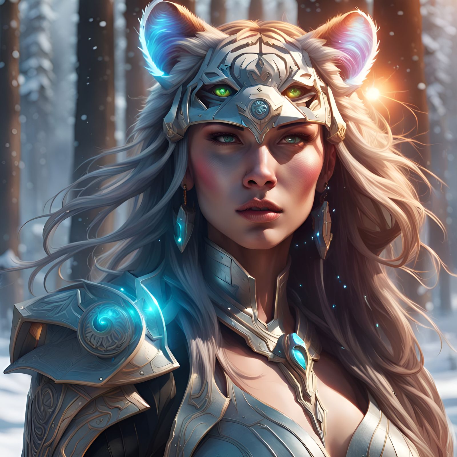 Sci-Fi Medieval Alien Tiger Woman with Laser Sword