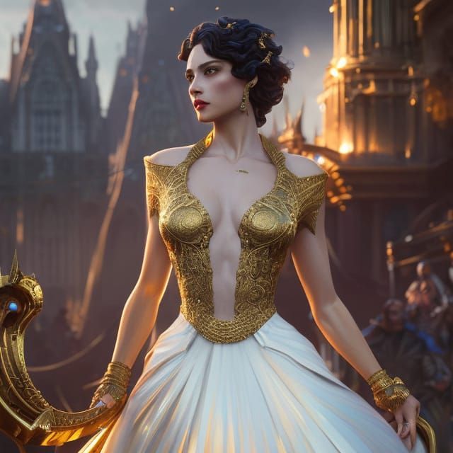 Queen Lucy Portrait in Art Nouveau Style