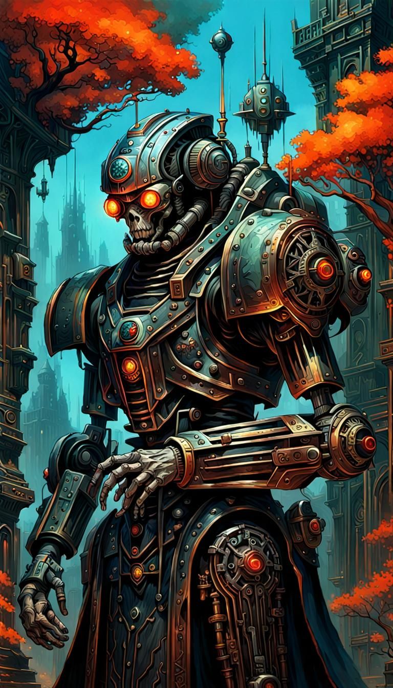 Dystopian Bio-Organic Future Mech in Hyper-Detailed Style