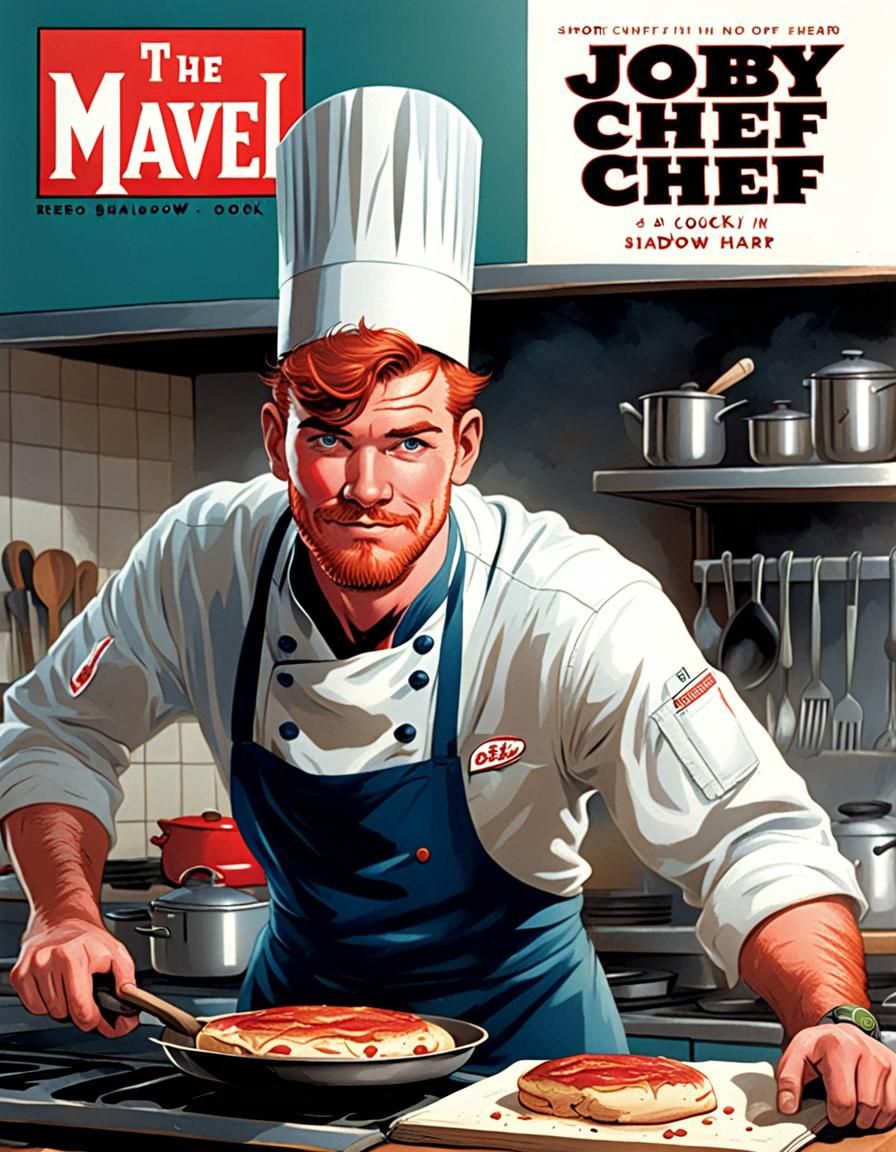 Young Chef Cooking: Retro Marvel Comic Book Cover