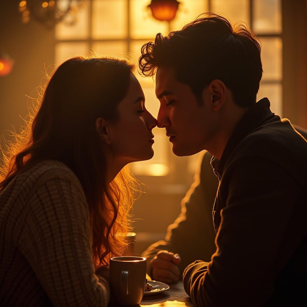 Romantic Moment at the Pumpkin Spice Cafe