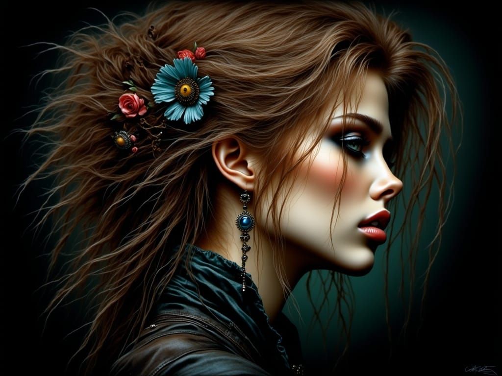 Hyper-Realistic Portrait of a Modern Woman in Close-Up