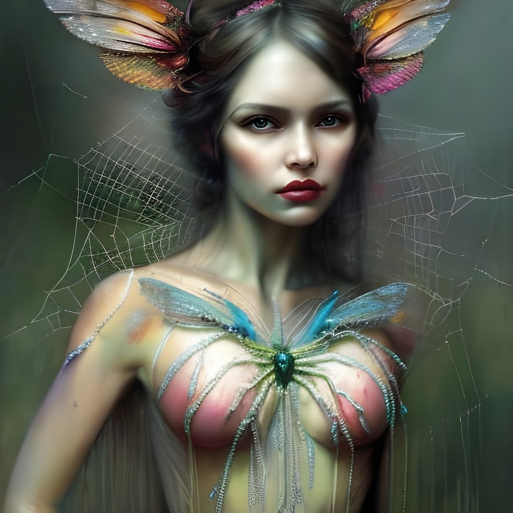 Elegant Spider Queen in Detailed Fantasy Art