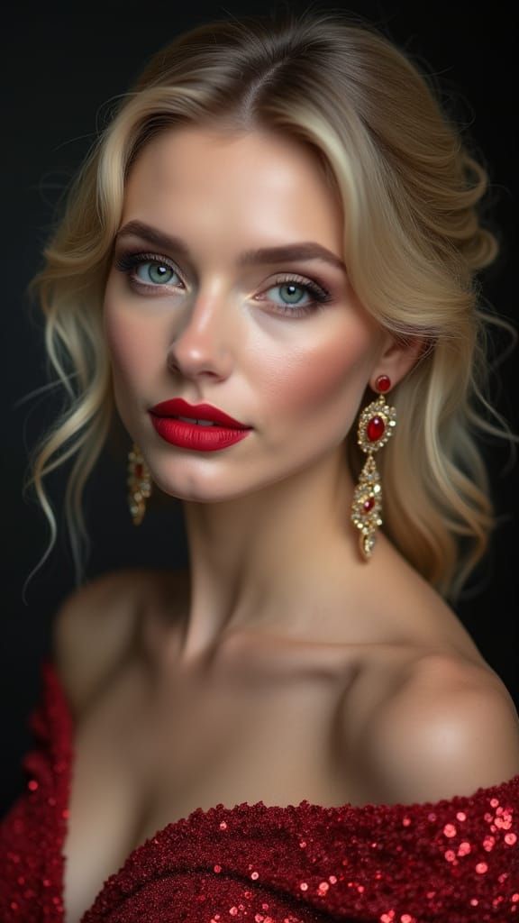 Ethereal Blonde Beauty Radiates Elegance in Cyberpunk-Inspir...