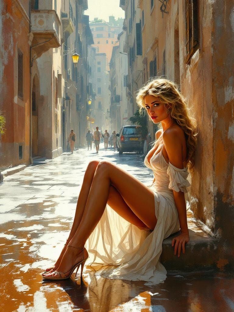 Figure Study in Rome: Impasto Summer Sun