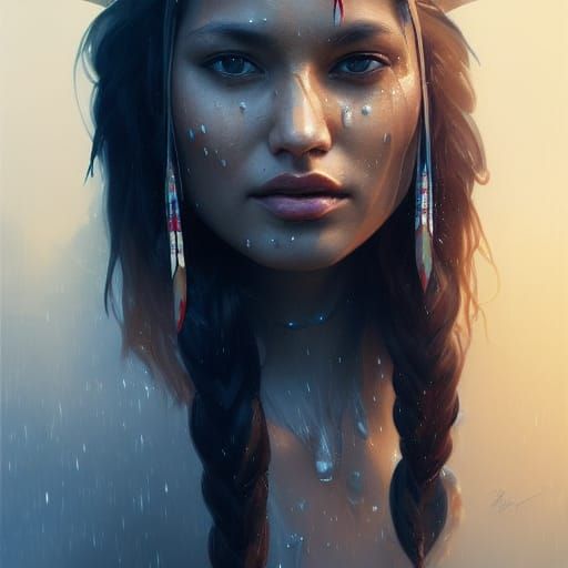 Striking Portrait of Native American Woman