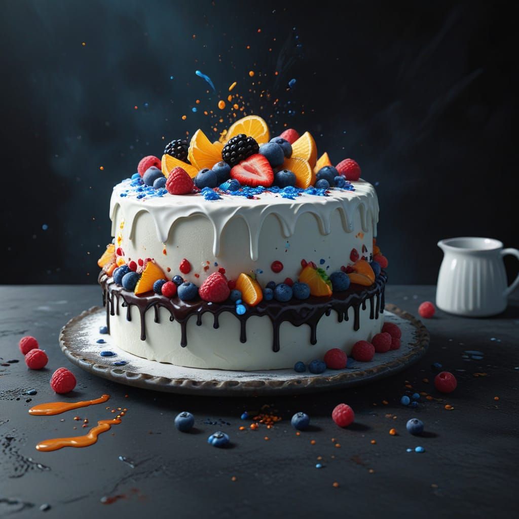 Simple White Cake: Detailed Matte Painting in 8k