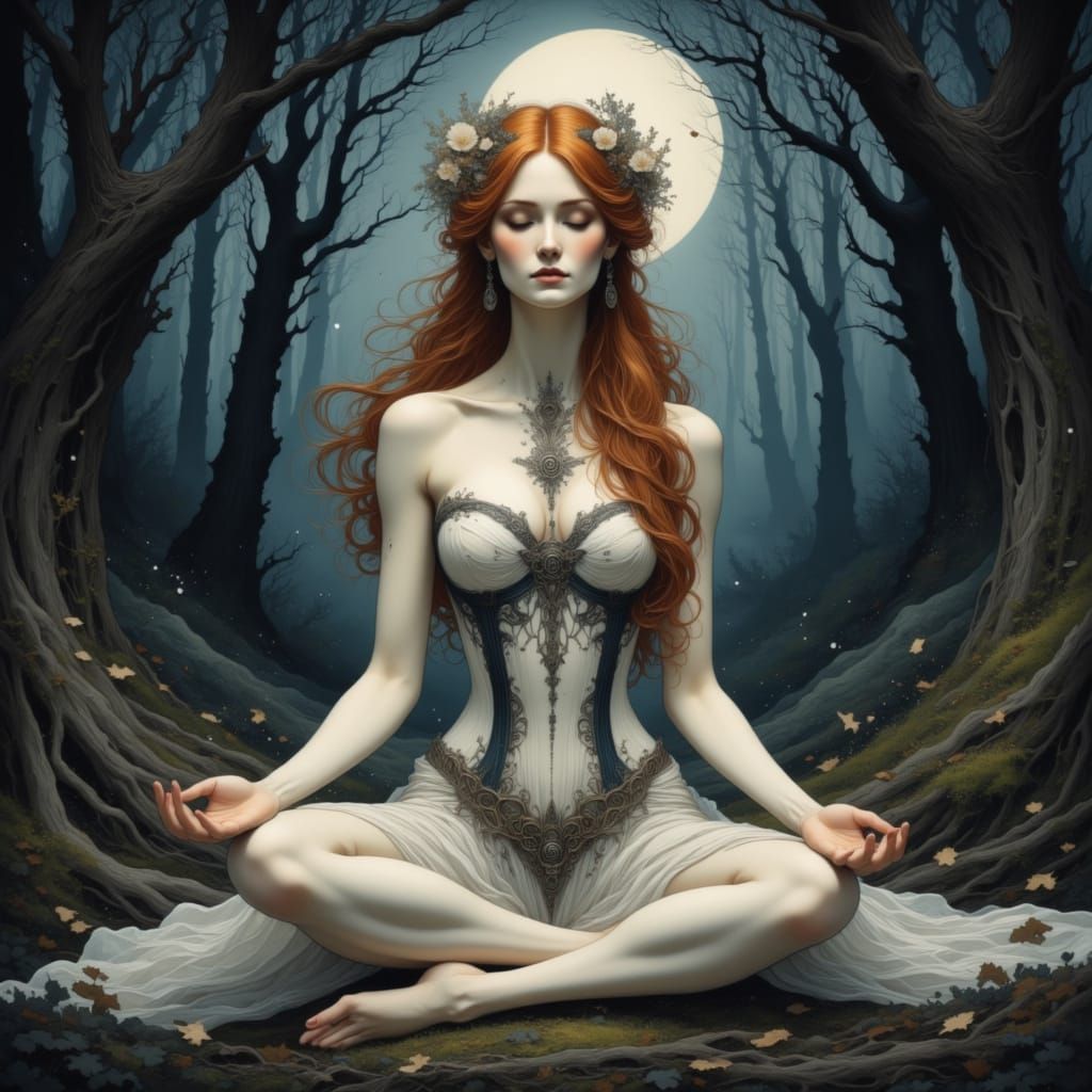 Ethereal Goddess of the Moonlit Grove