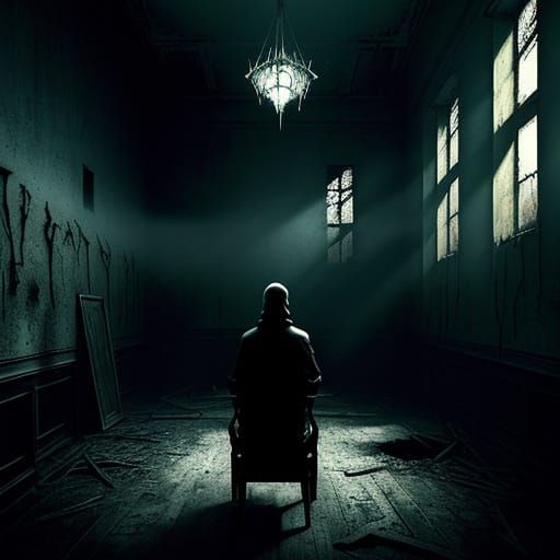 Surreal Abandoned Asylum Nightmare in Dark, Muted Tones
