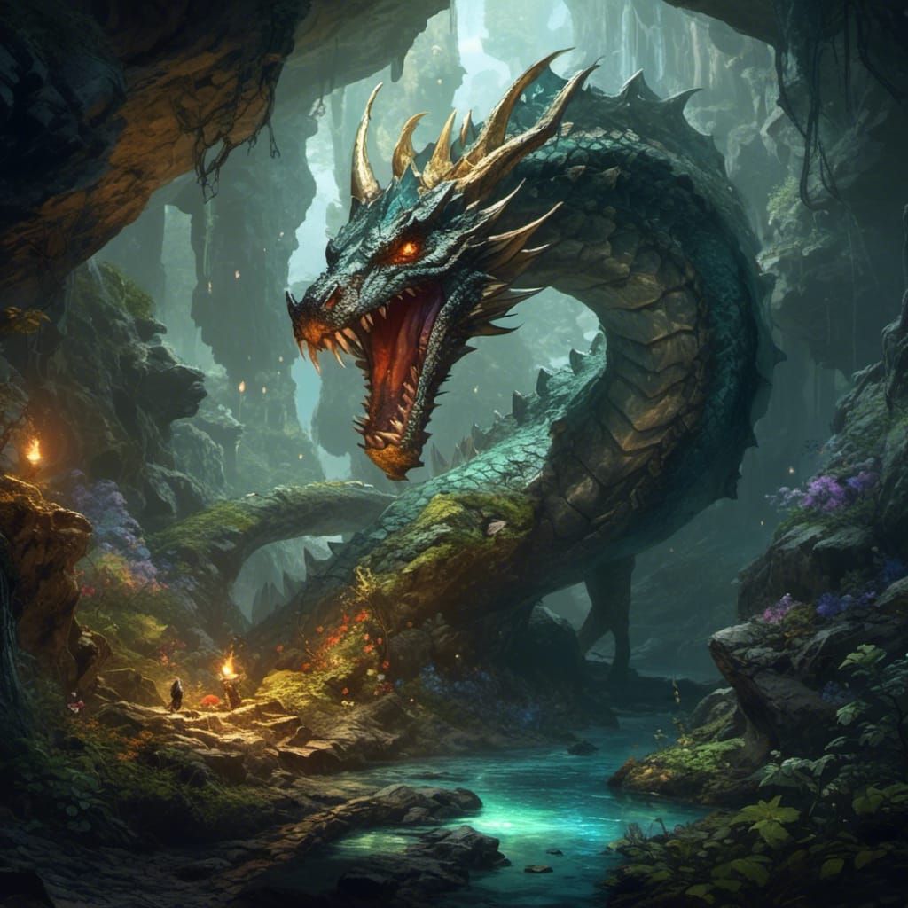 Elemental Stone Dragon in Crystal Cave