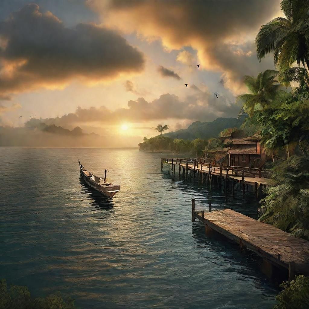 Jamaica Dock Scene: Digital Matte Painting