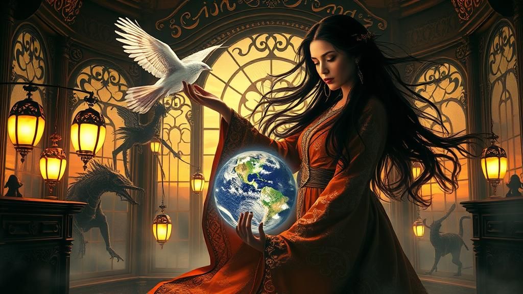 Dervish Sorcerer in Elaborate Dollhouse: Digital Bio Art