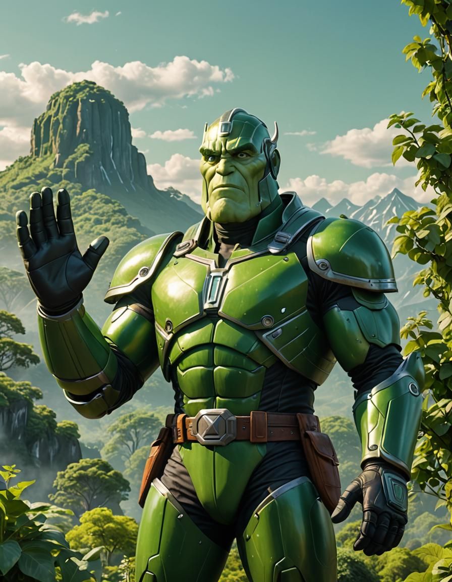 Gentle Green Giant Waving Goodbye