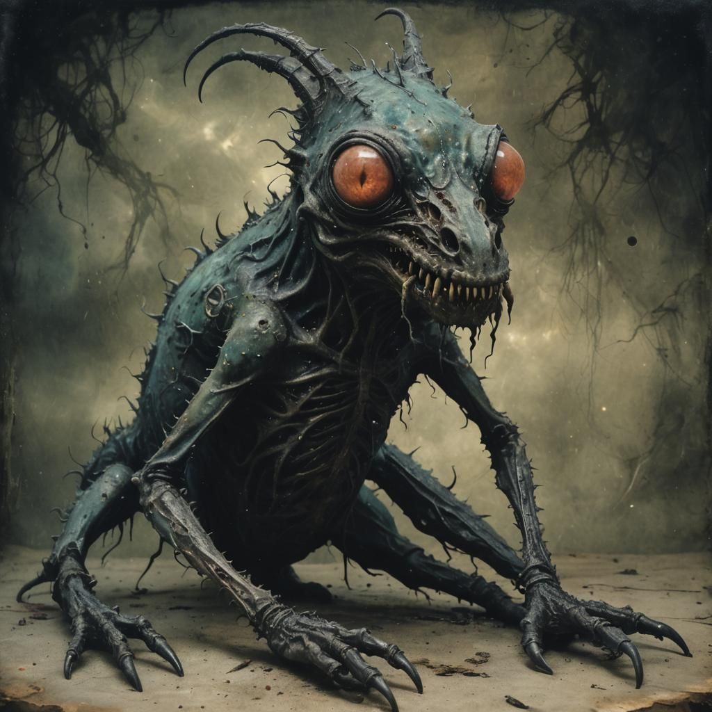 Eldritch Horror Chupacabra in Grimdark Style